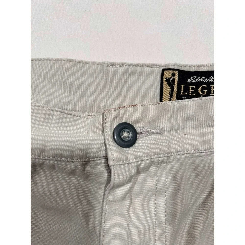 Eddie Bauer Legend Field Shorts Mens 38 Khaki Cotton Canvas Cargo Utility Tan